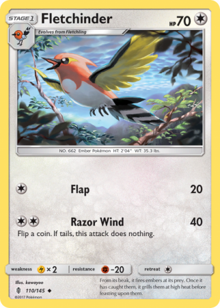 Fletchinder 110/145 Sun & Moon Guardians Rising