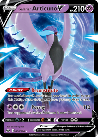 Galarian Articuno V 58/198 Sword & Shield Chilling Reign