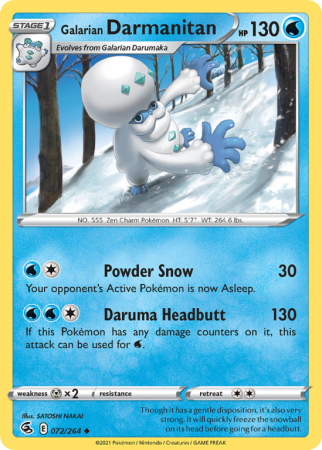 Galarian Darmanitan 72/264 Sword & Shield Fusion Strike