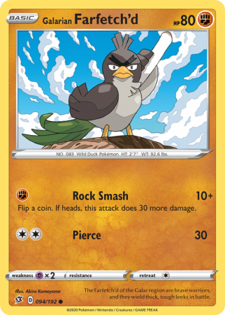 Galarian Farfetch'd 94/192 Sword & Shield Rebel Clash