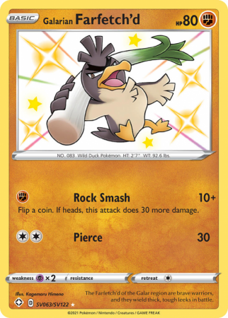 Galarian Farfetch'd SV063/122 Sword & Shield Shiny Vault