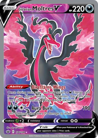 Galarian Moltres V 176/198 Sword & Shield Chilling Reign