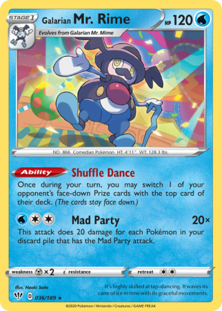 Galarian Mr. Rime 36/189 Sword & Shield Darkness Ablaze