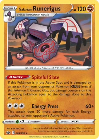Galarian Runerigus 83/198 Sword & Shield Chilling Reign