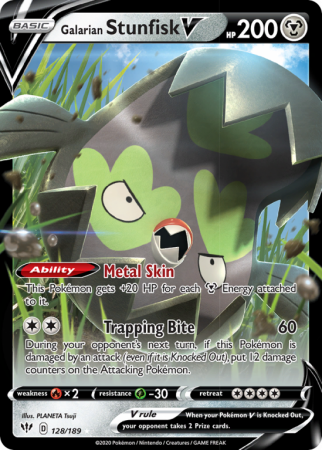 Galarian Stunfisk V 128/189 Sword & Shield Darkness Ablaze