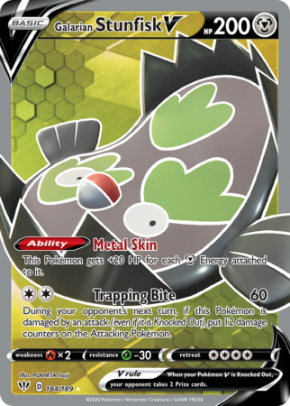 Galarian Stunfisk V 184/189 Sword & Shield Darkness Ablaze