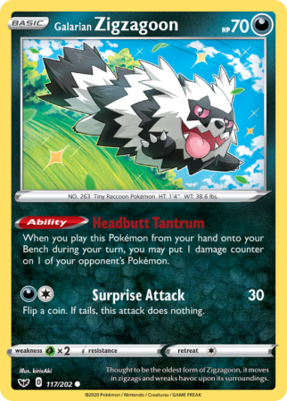 Galarian Zigzagoon 117/202 Sword & Shield Sword & Shield