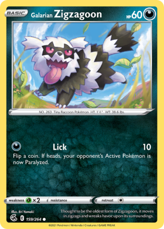 Galarian Zigzagoon 159/264 Sword & Shield Fusion Strike