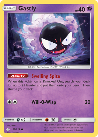 Gastly 67/214 Sun & Moon Unbroken Bonds