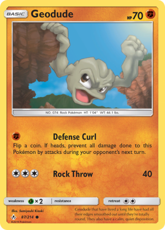 Geodude 87/214 Sun & Moon Unbroken Bonds