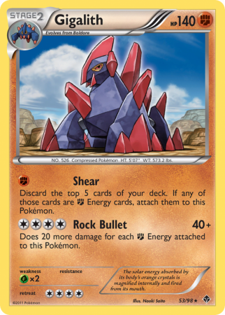 Gigalith 53/98 Black & White Emerging Powers
