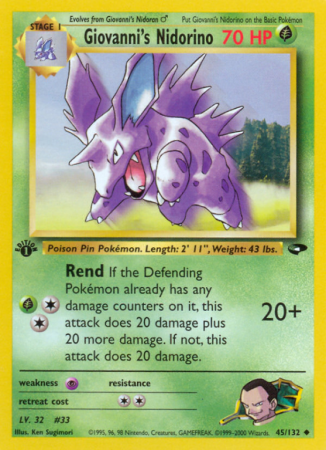 Giovanni's Nidorino 45/132 Gym Gym Challenge
