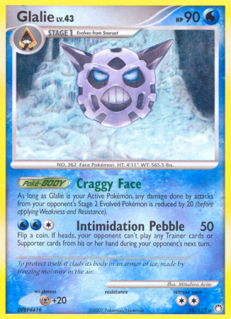Glalie 25/123 Diamond & Pearl Mysterious Treasures
