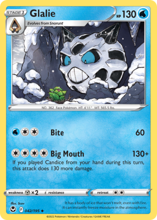Glalie 42/195 Sword & Shield Silver Tempest