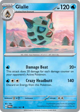 Glalie 52/167 Scarlet & Violet Twilight Masquerade