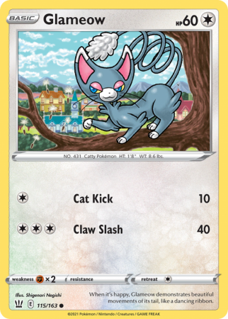 Glameow 115/163 Sword & Shield Battle Styles
