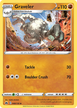 Graveler 68/159 Sword & Shield Crown Zenith