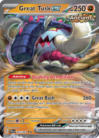 Great Tusk ex 53/91 Scarlet & Violet Paldean Fates