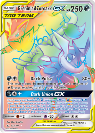 Greninja & Zoroark-GX 222/214 Sun & Moon Unbroken Bonds