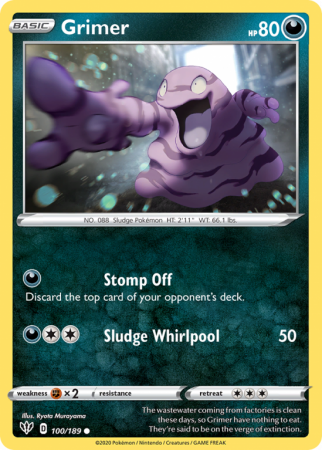 Grimer 100/189 Sword & Shield Darkness Ablaze