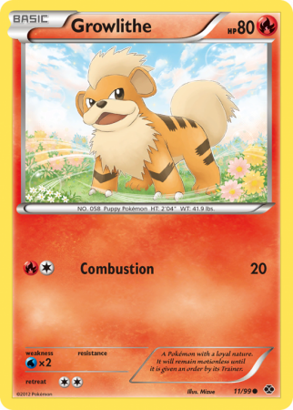 Growlithe 11/99 Black & White Next Destinies