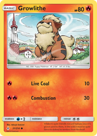 Growlithe 21/214 Sun & Moon Unbroken Bonds