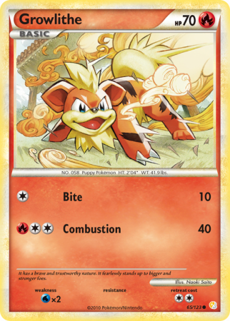 Growlithe 65/123 HeartGold & SoulSilver HeartGold & SoulSilver