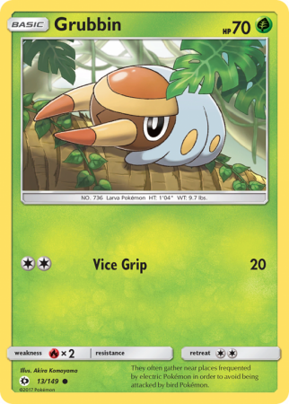 Grubbin 13/149 Sun & Moon Sun & Moon