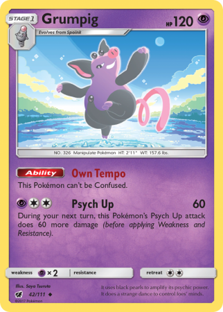 Grumpig 42/111 Sun & Moon Crimson Invasion