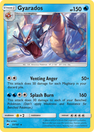 Gyarados 33/147 Sun & Moon Burning Shadows