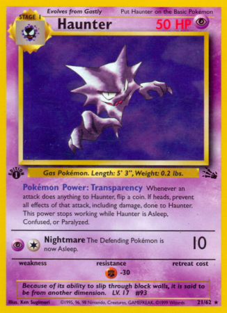 Haunter 21/62 Base Fossil