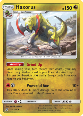 Haxorus 156/236 Sun & Moon Unified Minds