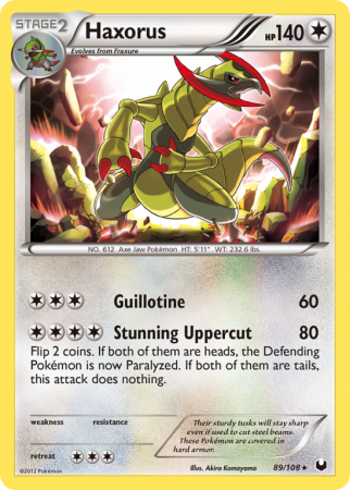 Haxorus 89/108 Black & White Dark Explorers