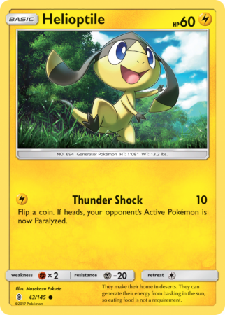 Helioptile 43/145 Sun & Moon Guardians Rising