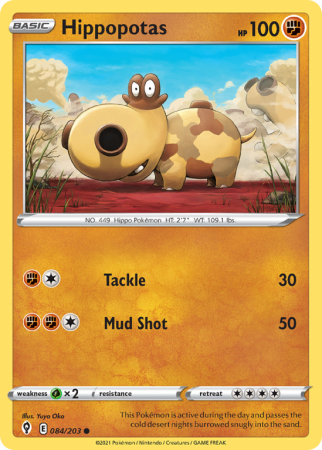 Hippopotas 84/203 Sword & Shield Evolving Skies