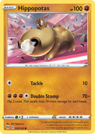 Hippopotas 93/189 Sword & Shield Darkness Ablaze