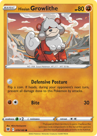 Hisuian Growlithe 70/189
