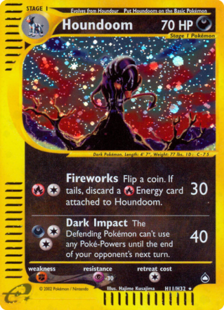 Houndoom H11/186 E-Card Aquapolis
