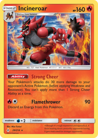 Incineroar 29/214 Sun & Moon Unbroken Bonds
