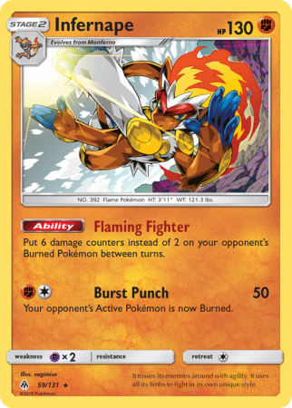 Infernape 59/131 Sun & Moon Forbidden Light
