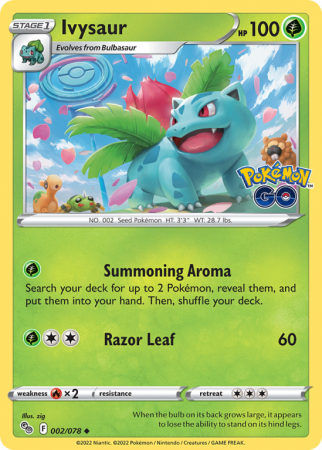 Ivysaur 2/78 Sword & Shield Pokémon GO