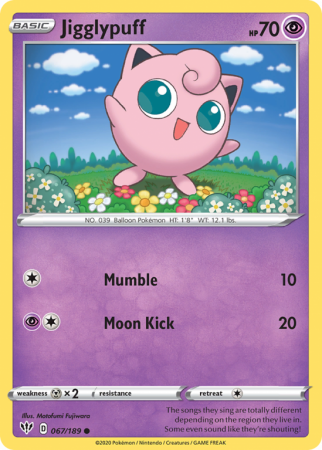 Jigglypuff 67/189 Sword & Shield Darkness Ablaze