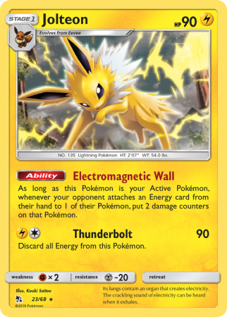 Jolteon 23/68 Sun & Moon Hidden Fates