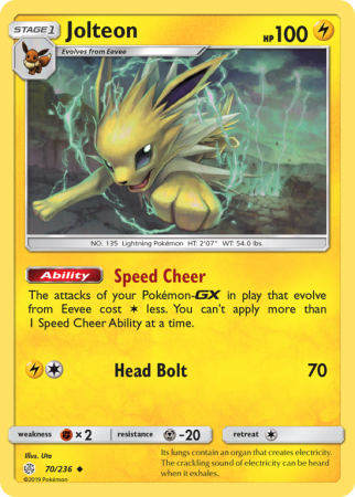 Jolteon 70/236 Sun & Moon Cosmic Eclipse