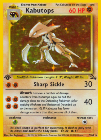 Kabutops 9/62 Base Fossil