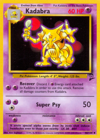 Kadabra 46/130 Base Base Set 2