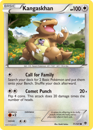 Kangaskhan 71/101 Black & White Plasma Blast