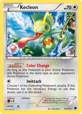 Kecleon 94/116 Black & White Plasma Freeze
