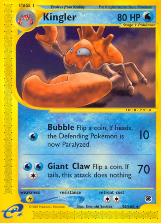 Kingler 50/165 E-Card Expedition Base Set
