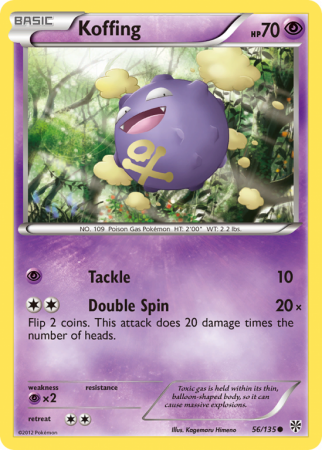 Koffing 56/135 Black & White Plasma Storm